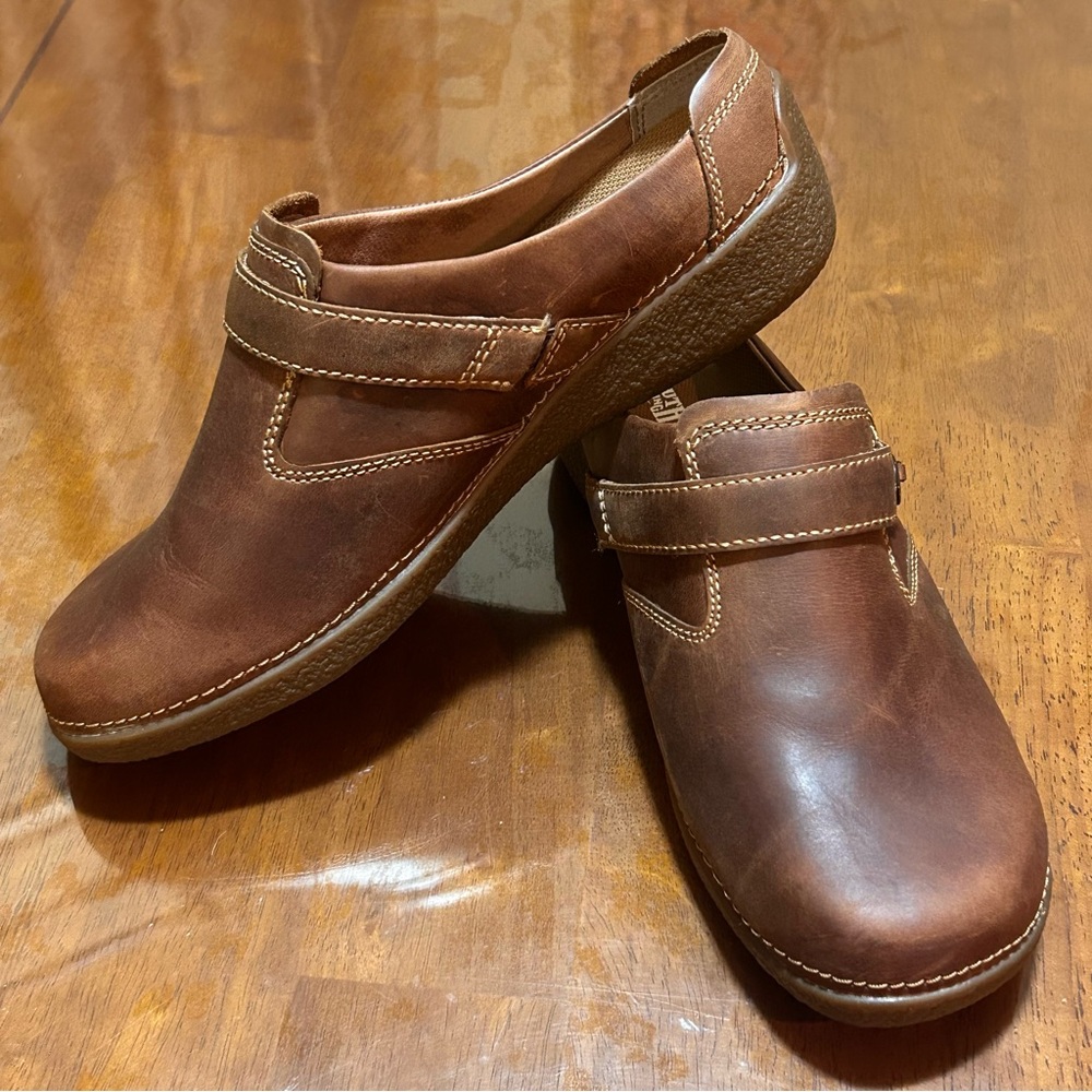 Duluth Trading Co Brown Leather Andina Outdoor Mules Clog Shoes Women's Size 10 - Picture 7 of 14